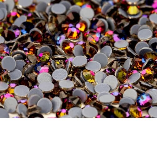 Mehrfarbige SS6-SS30 Glaskristall-Hotfix-Strasssteine mit flacher Rückseite zum Aufbügeln für DIY-Nagelkunst, Stoff, Kleidung, Dekoration, Blau, SS6 – 1440 Stück von YOLNEY