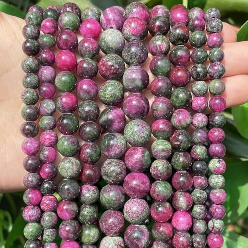 Natürliche Tigerauge-Lava-Türkis-Katzenaugen-Stein-runde Opalperlen 4 6 8 10 mm für die Schmuckherstellung DIY-Armbänder 15''-Turmarin-Jade-10 mm (ca. 36 Stück) von YOLNEY