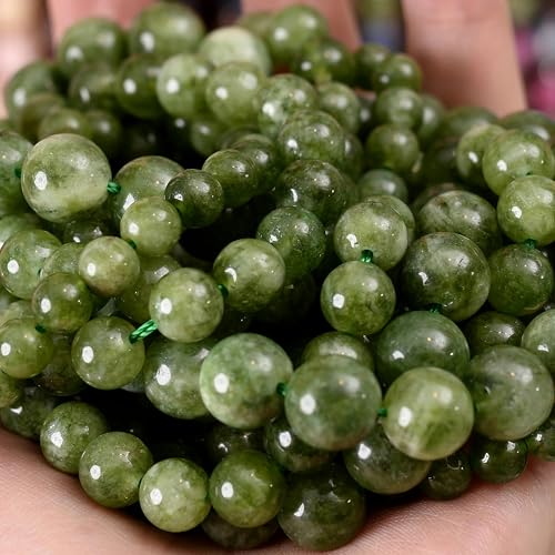 Natursteinperlen, Lava-Jaspis, Tigerauge, Quarz-Achat, runde lose Perlen zur Schmuckherstellung, DIY-Armbandzubehör, 4–12 mm, grüne Jade, 12 mm, ca. 30 Perlen von YOLNEY