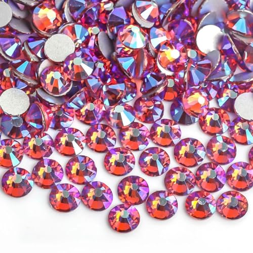 Weiße Kristall-AB-Steine, Strass-Flatback-Glas-Diamant-Design für Maniküre-Nagelkunst-Dekoration-Rose AB-SS10, 1440 Stück von YOLNEY