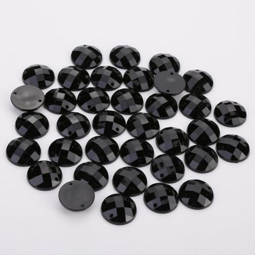 mm/10 mm/12 mm/15 mm runde Acryl-Strasssteine mit flacher Rückseite, 2 Löcher, zum Nähen von Strass-Kristallperlen für DIY-Handwerk, 18 Farben zur Auswahl, Schwarz, 15 mm, 50 Stück mm/10 mm/12 mm/15 mm runde Acryl-Strasssteine mit flacher Rückseite, 2 Löcher, zum Nähen von Strass-Kristallperlen für DIY-Handwerk, 18 Farben zur Auswahl, Schwarz, 15 mm, 50 Stück von YOLNEY