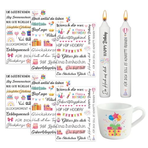 Yomover Rub on Sticker Kerzentattoos - 6Pcs Geburtstag Transferaufkleber, Rub on Folie, Happy Birthday Sprüche Aufkleber, Kerzenfolie, Kerzenaufkleber für Raysin Keraflott Möbel Glas Holz DIY Deko Yomover Rub on Sticker Kerzentattoos - 6Pcs Geburtstag Transferaufkleber, Rub on Folie, Happy Birthday Sprüche Aufkleber, Kerzenfolie, Kerzenaufkleber für Raysin Keraflott Möbel Glas Holz DIY Deko von YOMOVER