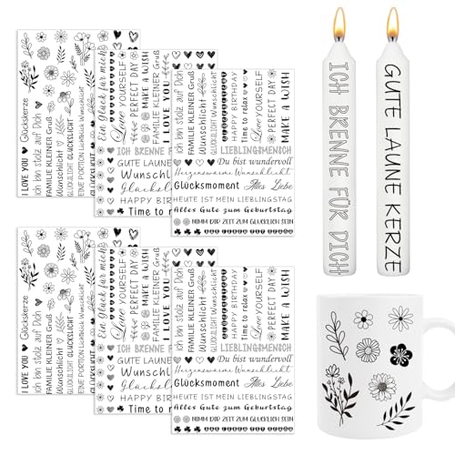 Yomover Wassertransferdruck Kerzentattoos, 6 Stück Liebe Wasserschiebefolie Kerzen Tattoo, Geburtstag Kerzenaufkleber, Entspannen Kerzenfoile Kersensticke für DIY Kerzen Dekorieren Yomover Wassertransferdruck Kerzentattoos, 6 Stück Liebe Wasserschiebefolie Kerzen Tattoo, Geburtstag Kerzenaufkleber, Entspannen Kerzenfoile Kersensticke für DIY Kerzen Dekorieren von YOMOVER