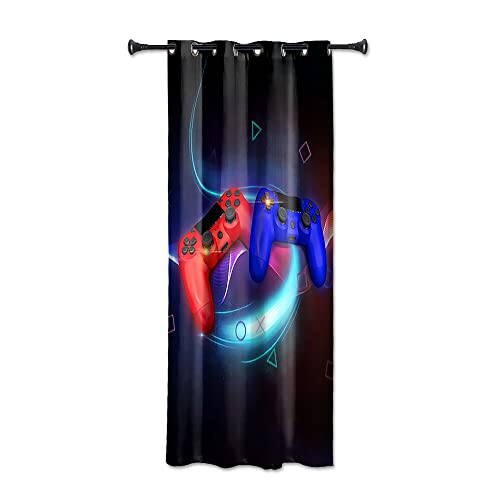 YONGFOTO 140x229cm Vorhänge für Spielzimmer Rot und Blau Gamepad Abstrakt Symbol Fantasiewelt Verdunkelungsvorhang für Kinderzimmer, 1 Stoffbahn mit Ösen YONGFOTO 140x229cm Vorhänge für Spielzimmer Rot und Blau Gamepad Abstrakt Symbol Fantasiewelt Verdunkelungsvorhang für Kinderzimmer, 1 Stoffbahn mit Ösen von YONGFOTO