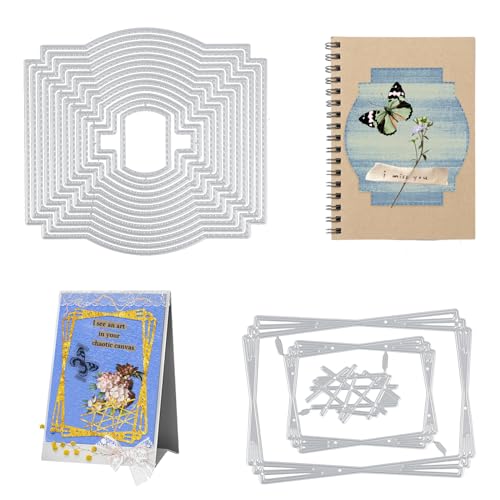2 Stück Stanzschablonen, Rahmen Spitze Prägeschablonen, Stanzschablonen Rahmen, Für Scrapbooking, neue Stanzformen, DIY-Album, Kartenherstellung, Dekor, Papierhandwerk, Metallstanzungen 2 Stück Stanzschablonen, Rahmen Spitze Prägeschablonen, Stanzschablonen Rahmen, Für Scrapbooking, neue Stanzformen, DIY-Album, Kartenherstellung, Dekor, Papierhandwerk, Metallstanzungen von YONGQING