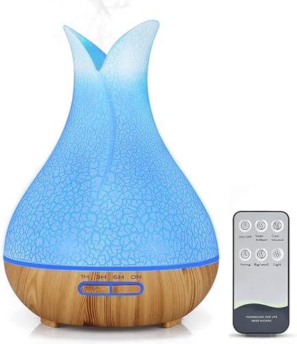 400ml Aroma Diffuser für Duftöle, Ultraschall Luftbefeuchter Aromatherapie Öle Diffusor mit 7-farbigem LED-Licht, BPA-Free für Schlafzimmer, Büro, Spa Yoga Salon von YONGYAO