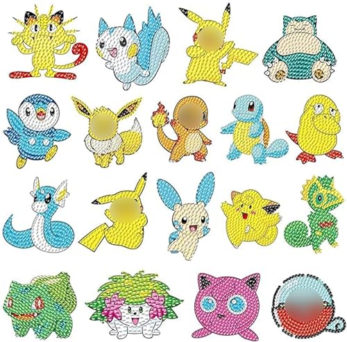 YONSEL Diamond Painting Kinder, 18 Stück 5D Diamond Painting Set, Diamond Painting Aufkleber, DIY Diamant Aufkleber Kit, Diamant Painting Bilder Cartoon, für Mädchen, Jungen, Home Wand Decor YONSEL Diamond Painting Kinder, 18 Stück 5D Diamond Painting Set, Diamond Painting Aufkleber, DIY Diamant Aufkleber Kit, Diamant Painting Bilder Cartoon, für Mädchen, Jungen, Home Wand Decor von YONSEL
