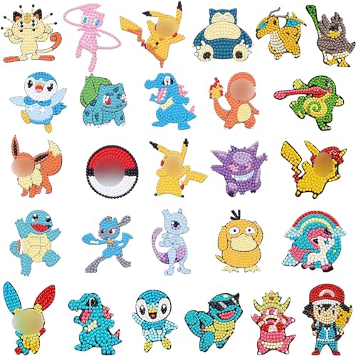 YONSEL Diamond Painting Kinder, 27 Stück 5D Diamond Painting Set, Diamond Painting Aufkleber, DIY Diamant Aufkleber Kit, Diamant Painting Bilder Cartoon, für Mädchen, Jungen, Home Wand Decor YONSEL Diamond Painting Kinder, 27 Stück 5D Diamond Painting Set, Diamond Painting Aufkleber, DIY Diamant Aufkleber Kit, Diamant Painting Bilder Cartoon, für Mädchen, Jungen, Home Wand Decor von YONSEL