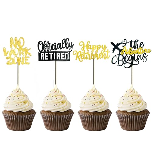 Cupcake-Topper "Happy Retirement", 4 Typen "Happy Retirement", 12 Stück Cupcake-Topper "Happy Retirement", 4 Typen "Happy Retirement", 12 Stück von YOOBABOO