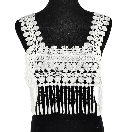 YOOGCORETT 1 x Stickerei-Spitzenapplikation, Blumenaufnäher, für Hochzeit, Brautkleid, Kleidung, Nähen, Basteln, Dekorationen, Spitze, weiß, 43,2 x 39,9 cm YOOGCORETT 1 x Stickerei-Spitzenapplikation, Blumenaufnäher, für Hochzeit, Brautkleid, Kleidung, Nähen, Basteln, Dekorationen, Spitze, weiß, 43,2 x 39,9 cm von YOOGCORETT