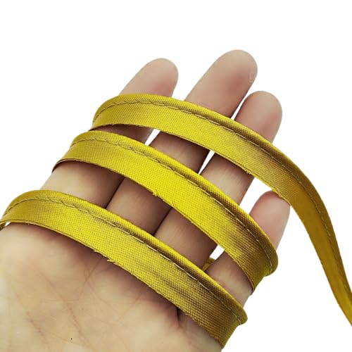 YOOGCORETT 12 Meter gelbe Polyester-Satin-Schrägband, Maxi-Paspelierung, Schrägband mit Kordel, Schweißschnur, zum Nähen von Lippenschnur, Bekleidungszubehör, Polsterpaspelierung, 12 mm YOOGCORETT 12 Meter gelbe Polyester-Satin-Schrägband, Maxi-Paspelierung, Schrägband mit Kordel, Schweißschnur, zum Nähen von Lippenschnur, Bekleidungszubehör, Polsterpaspelierung, 12 mm von YOOGCORETT
