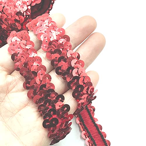 YOOGCORETT Elastisches Paillettenband mit Glitzer, metallisch, Stretch, flach, für Bastelarbeiten, Nähen, Kostüme, Hochzeitsverzierungen, 20 mm YOOGCORETT Elastisches Paillettenband mit Glitzer, metallisch, Stretch, flach, für Bastelarbeiten, Nähen, Kostüme, Hochzeitsverzierungen, 20 mm von YOOGCORETT