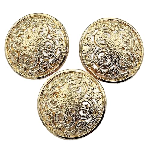 YOOGCORETT 24 Stück 25 mm goldene Metallknöpfe mit Schaft, runde Form, Blumenmuster, Vintage-Stil, Knöpfe für Bastelarbeiten, Jacken, Kleidung, Nähzubehör, Scrapbooking, Dekorationen YOOGCORETT 24 Stück 25 mm goldene Metallknöpfe mit Schaft, runde Form, Blumenmuster, Vintage-Stil, Knöpfe für Bastelarbeiten, Jacken, Kleidung, Nähzubehör, Scrapbooking, Dekorationen von YOOGCORETT