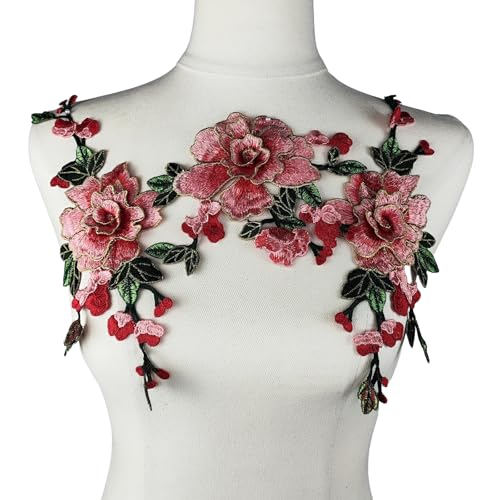 YOOGCORETT 3 Stück 3D-Stickerei Rose Blumen Stoff Patches Applikation Blumen Spitzenborte für DIY Taschen Kleidung Nähzubehör Rosa YOOGCORETT 3 Stück 3D-Stickerei Rose Blumen Stoff Patches Applikation Blumen Spitzenborte für DIY Taschen Kleidung Nähzubehör Rosa von YOOGCORETT