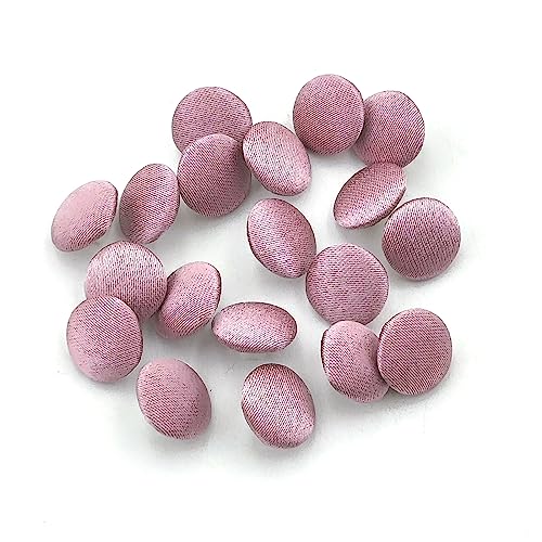 YOOGCORETT 30 Stück rosa Satin-Stoffknöpfe mit Schaft für Brautkleiderknöpfe, DIY-Nähen, handgefertigte Scrapbooking, Dekorationen, 12,5 mm, Hautfarben von YOOGCORETT