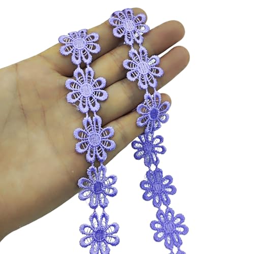YOOGCORETT 4,5 m Gänseblümchen-Spitzenband, bestickte Applikation, Blumenborte für Heimwerker, Nähen, Kleidung, Handwerk, Hochzeitskleid, Dekoration, Lila, 2,5 cm YOOGCORETT 4,5 m Gänseblümchen-Spitzenband, bestickte Applikation, Blumenborte für Heimwerker, Nähen, Kleidung, Handwerk, Hochzeitskleid, Dekoration, Lila, 2,5 cm von YOOGCORETT