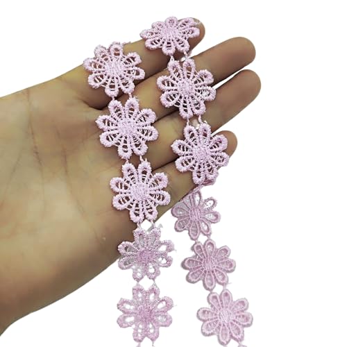 YOOGCORETT 4,5 m Gänseblümchen-Spitzenband, bestickte Applikation, Blumenborte für Heimwerker, Nähen, Kleidung, Handwerk, Hochzeitskleid, Dekoration, Rosa, 2,5 cm YOOGCORETT 4,5 m Gänseblümchen-Spitzenband, bestickte Applikation, Blumenborte für Heimwerker, Nähen, Kleidung, Handwerk, Hochzeitskleid, Dekoration, Rosa, 2,5 cm von YOOGCORETT