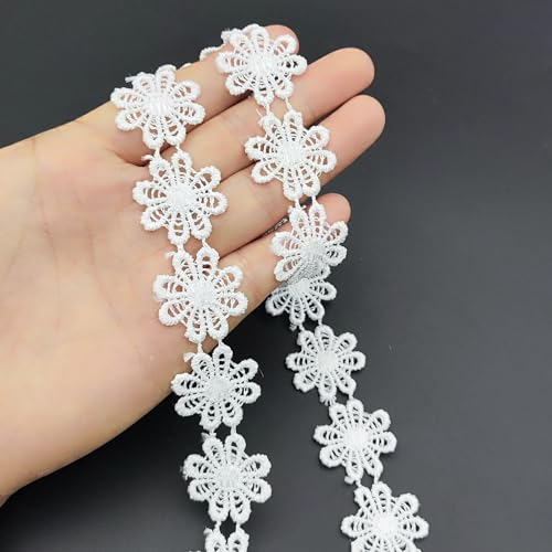 YOOGCORETT 4,5 m Gänseblümchen-Spitzenband, bestickte Applikation, Blumenborte für Heimwerker, Nähen, Kleidung, Handwerk, Hochzeitskleid, Dekoration, Weiß, 2,5 cm YOOGCORETT 4,5 m Gänseblümchen-Spitzenband, bestickte Applikation, Blumenborte für Heimwerker, Nähen, Kleidung, Handwerk, Hochzeitskleid, Dekoration, Weiß, 2,5 cm von YOOGCORETT
