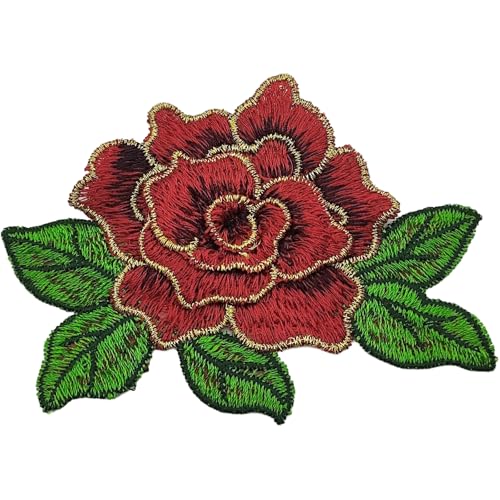 YOOGCORETT 5 Stück Rosen-Aufnäher, bestickt, zum Aufnähen, Blumenborten aus Spitze für Bastelarbeiten, Kleidung, Nähen, Taschen, Rot, 10,9 x 7,6 cm YOOGCORETT 5 Stück Rosen-Aufnäher, bestickt, zum Aufnähen, Blumenborten aus Spitze für Bastelarbeiten, Kleidung, Nähen, Taschen, Rot, 10,9 x 7,6 cm von YOOGCORETT