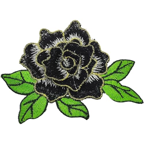 YOOGCORETT 5 Stück Rosenblüten-Aufnäher, bestickt, zum Aufnähen, Applikationen, Blumenborten aus Spitze für Bastelarbeiten, Kleidung, Nähen, Taschen, schwarz, 10,9 x 7,6 cm YOOGCORETT 5 Stück Rosenblüten-Aufnäher, bestickt, zum Aufnähen, Applikationen, Blumenborten aus Spitze für Bastelarbeiten, Kleidung, Nähen, Taschen, schwarz, 10,9 x 7,6 cm von YOOGCORETT