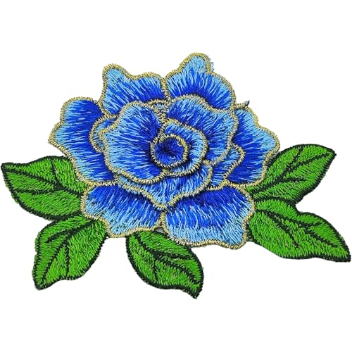 YOOGCORETT 5 Stück Rosenblüten-Aufnäher, bestickt, zum Aufnähen, Aufnähen, Blumenborten aus Spitze für Bastelarbeiten, Kleidung, Nähen, Taschen, Blau, 10,9 x 7,6 cm YOOGCORETT 5 Stück Rosenblüten-Aufnäher, bestickt, zum Aufnähen, Aufnähen, Blumenborten aus Spitze für Bastelarbeiten, Kleidung, Nähen, Taschen, Blau, 10,9 x 7,6 cm von YOOGCORETT