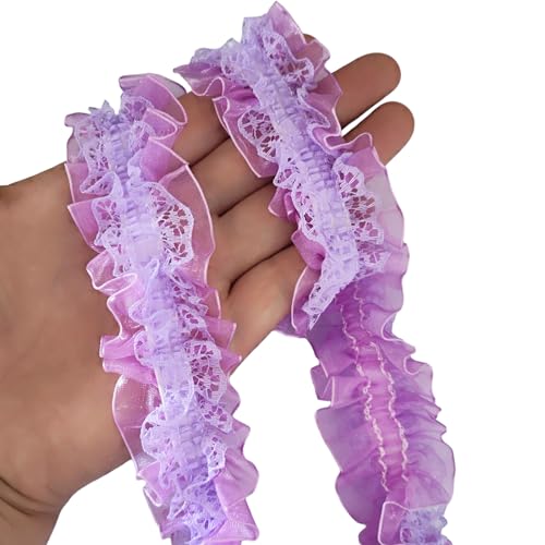 YOOGCORETT Chiffonband, 2 Schichten, plissiert, elastisch, Spitzenbesatz, Chiffonband, Applikation, Nähen für Hochzeit, Brautkleid, Kleidung, Dekorationen, Nähbedarf, DIY, Handwerk, handgefertigt, 3,8 YOOGCORETT Chiffonband, 2 Schichten, plissiert, elastisch, Spitzenbesatz, Chiffonband, Applikation, Nähen für Hochzeit, Brautkleid, Kleidung, Dekorationen, Nähbedarf, DIY, Handwerk, handgefertigt, 3,8 von YOOGCORETT