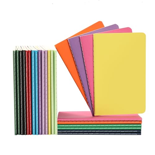 YOOMONA 24er farbenfroh Klein leeres Notizbuch, ungefütterte Tagebücher, Skizzenbücher für das Klassenzimmer, Gastgeschenke, 9x14 cm, Colorful Cover von YOOMONA
