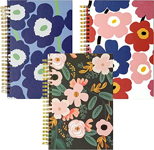 YOOMONA 3 Stück Liniert Spiral Notizbuch, A5 Blumen Spiralblock Reisetagebuch Skizzenbuch Tagebücher Notizblock Set,14 x 21 cm,75 Blatt,100 g/m²Papier YOOMONA 3 Stück Liniert Spiral Notizbuch, A5 Blumen Spiralblock Reisetagebuch Skizzenbuch Tagebücher Notizblock Set,14 x 21 cm,75 Blatt,100 g/m²Papier von YOOMONA