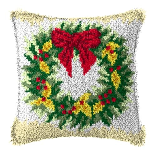 YOOTOM Knüpfhaken Kissen Kits für Kinder,DIY Knüpfteppich Zum Selber Knüpf-Sets Kissenbezug Teppich Stickerei Set,Christmas Latch Hook Kits 43x43cm YOOTOM Knüpfhaken Kissen Kits für Kinder,DIY Knüpfteppich Zum Selber Knüpf-Sets Kissenbezug Teppich Stickerei Set,Christmas Latch Hook Kits 43x43cm von YOOTOM