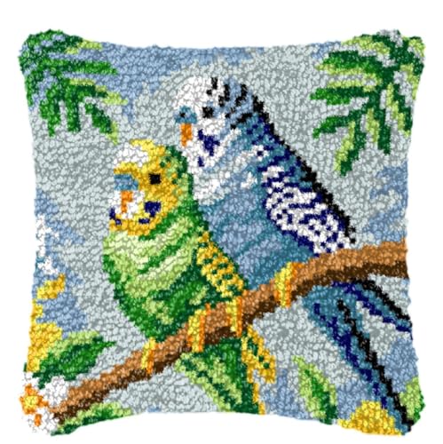 YOOTOM Knüpfhaken Kissen Kits für Kinder,DIY Knüpfteppich Zum Selber Knüpf-Sets Kissenbezug Teppich Stickerei Set,Christmas Latch Hook Kits 43x43cm von YOOTOM