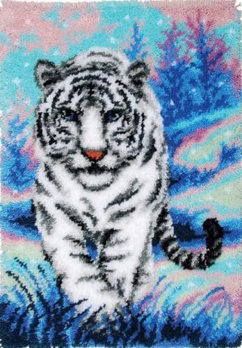 YOOTOM Knüpfteppich Zum Selber knüpfen, Tiger Knüpfsets Latch Hook Kit Selbst Knüpfen Set für Kinder und Erwachsene, Farbmuster vorbedruckt,50x38cm YOOTOM Knüpfteppich Zum Selber knüpfen, Tiger Knüpfsets Latch Hook Kit Selbst Knüpfen Set für Kinder und Erwachsene, Farbmuster vorbedruckt,50x38cm von YOOTOM