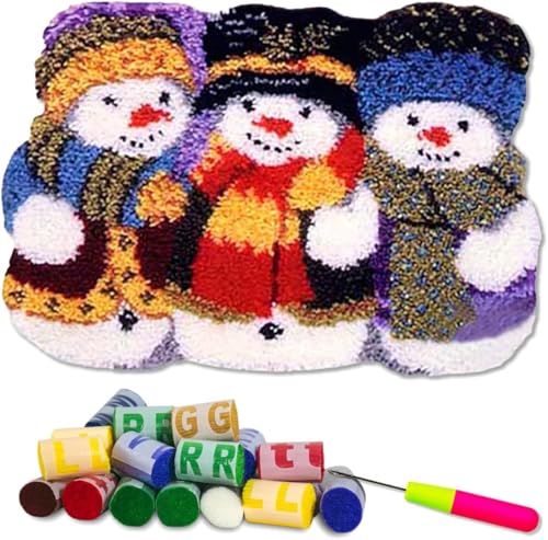 YOOTOM Knüpfteppich zum Selber Knüpfen, DIY Weihnachten Knüpfsets Kreuzstich Teppich Christmas Snowman Latch Hook Rug Kits 52x38cm YOOTOM Knüpfteppich zum Selber Knüpfen, DIY Weihnachten Knüpfsets Kreuzstich Teppich Christmas Snowman Latch Hook Rug Kits 52x38cm von YOOTOM