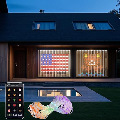 YOOWARM LED Smart LED Weihnachtsbeleuchtung App Steuerung für Wohnzimmer Haus,weihnachtslichterkette (2M*2M Smart Vorhang Lichter) von YOOWARM