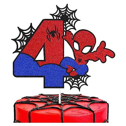 YOOYEH 1 Stück Spinnen-Party-Kuchendekoration, Cartoon-Film-Thema, Happy Birthday-Partyzubehör, Dekorationen für Jungen und Mädchen, Dekorationen (1.) (1.) (4.) von YOOYEH