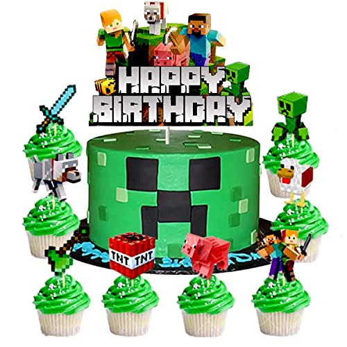 YOOYEH Party-Kuchenaufsätze, Spiel-Geburtstagsparty-Zubehör, Dekorationen für Jungen und Mädchen, Superhelden-Dekorationen, 9 Stück von YOOYEH