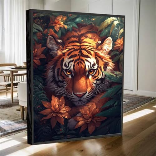 5D Diamond Painting Blume Diamant Painting Bilder Tiger Diamanten Malerei Stickerei Kreuzstich Set, DIY Vollbohrer Diamant Malerei Kinder Bastelset Mädchen Geschenke, für Haus Wanddeko 80x60cm M-702 5D Diamond Painting Blume Diamant Painting Bilder Tiger Diamanten Malerei Stickerei Kreuzstich Set, DIY Vollbohrer Diamant Malerei Kinder Bastelset Mädchen Geschenke, für Haus Wanddeko 80x60cm M-702 von YOOYLLCY