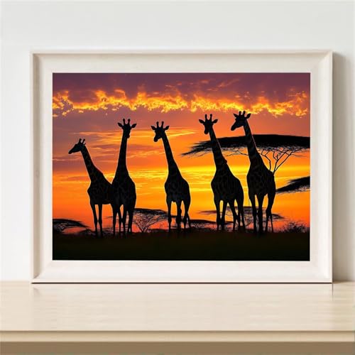 Diamond Painting Erwachsene, Diamant Painting Bilder Afrika Diamant Kunst Bilder Kinder Anfänger, 5D DIY Reh Vollbohrer Diamanten Malerei Stickerei Kreuzstich Geschenke Home Wand Dekor 70x50cm M-621 von YOOYLLCY