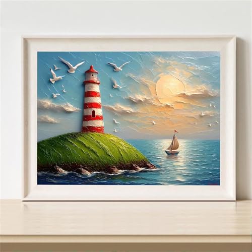Diamond Painting Erwachsene, Diamant Painting Bilder Leuchtturm Diamant Kunst Bilder Kinder Anfänger, 5D Möwe Vollbohrer Diamanten Malerei Stickerei Kreuzstich Geschenke Home Wand Dekor 70x50cm M-568 Diamond Painting Erwachsene, Diamant Painting Bilder Leuchtturm Diamant Kunst Bilder Kinder Anfänger, 5D Möwe Vollbohrer Diamanten Malerei Stickerei Kreuzstich Geschenke Home Wand Dekor 70x50cm M-568 von YOOYLLCY