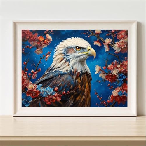 Diamond Painting Erwachsene, Diamant Painting Bilder Tier Diamant Kunst Bilder Kinder Anfänger, 5D DIY Adler Vollbohrer Diamanten Malerei Stickerei Kreuzstich Geschenke Home Wand Dekor 70x50cm M-598 von YOOYLLCY