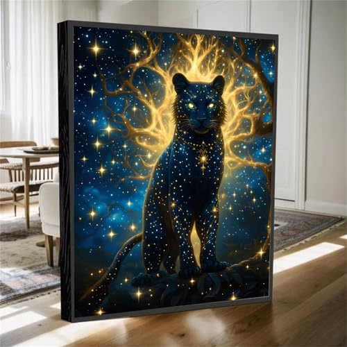 Diamond Painting Erwachsene, Diamant Painting Bilder Tier Diamant Kunst Bilder Kinder Anfänger, 5D DIY Leopard Vollbohrer Diamanten Malerei Stickerei Kreuzstich Geschenke Home Wand Dekor 70x50cm M-574 von YOOYLLCY