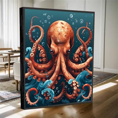 Diamond Painting Erwachsene, Diamant Painting Bilder Tier Diamant Kunst Bilder Kinder Anfänger, 5D DIY Oktopus Vollbohrer Diamanten Malerei Stickerei Kreuzstich Geschenke Home Wand Dekor 70x50cm M-613 von YOOYLLCY