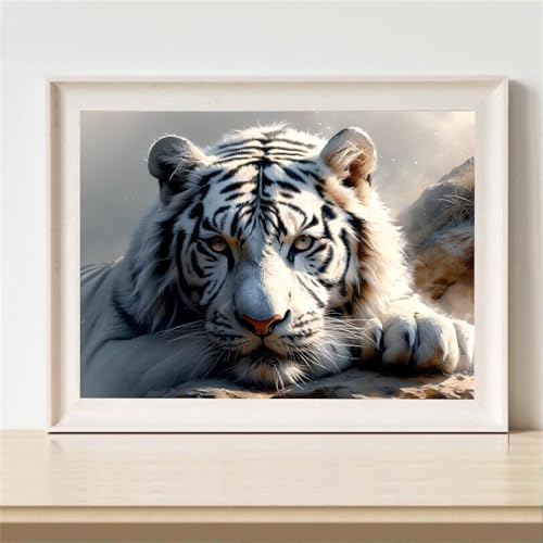 Diamond Painting Erwachsene, Diamant Painting Bilder Tier Diamant Kunst Bilder Kinder Anfänger, 5D DIY Tiger Vollbohrer Diamanten Malerei Stickerei Kreuzstich Geschenke Home Wand Dekor 70x50cm M-596 von YOOYLLCY