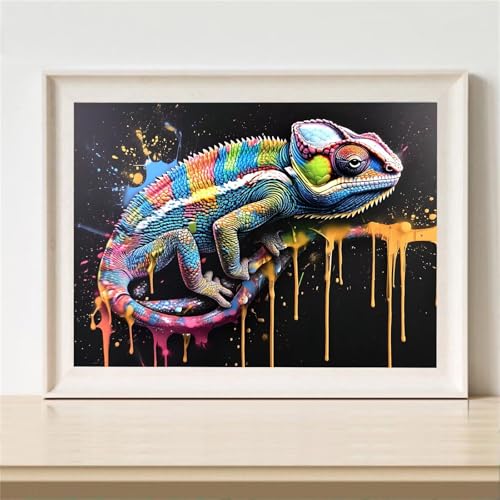 Diamond Painting Erwachsene, Diamant Painting Bilder Tier Diamant Kunst Bilder Kinder Anfänger, DIY Eidechse Vollbohrer Diamanten Malerei Stickerei Kreuzstich Geschenke Home Wand Dekor 70x50cm M-611 von YOOYLLCY