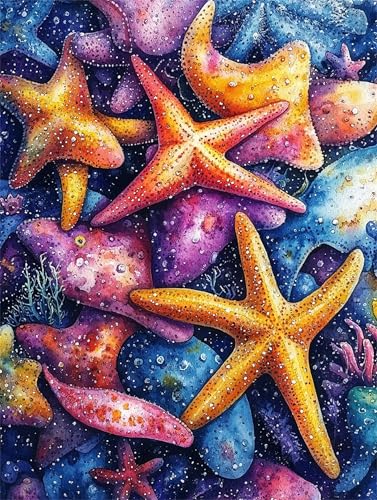 Diamond Painting Erwachsene Farbe Diamant Painting Bilder Seestern 30x40 cm 5D Diamanten Malerei Stickerei Bastelset Kinder Zubehör, für Wand Dekoration, Weihnachtsgeschen Mädchen und Frauen K-8944 Diamond Painting Erwachsene Farbe Diamant Painting Bilder Seestern 30x40 cm 5D Diamanten Malerei Stickerei Bastelset Kinder Zubehör, für Wand Dekoration, Weihnachtsgeschen Mädchen und Frauen K-8944 von YOOYLLCY