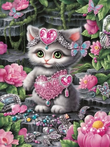 Diamond Painting Erwachsene Katze Diamant Painting Bilder Blume 30x40 cm 5D Diamanten Malerei Stickerei Bastelset Kinder Zubehör, für Wand Dekoration, Weihnachtsgeschen 8-10 Jahre Mädchen K-8654 Diamond Painting Erwachsene Katze Diamant Painting Bilder Blume 30x40 cm 5D Diamanten Malerei Stickerei Bastelset Kinder Zubehör, für Wand Dekoration, Weihnachtsgeschen 8-10 Jahre Mädchen K-8654 von YOOYLLCY