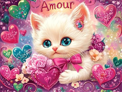 Diamond Painting Erwachsene Katze Diamant Painting Bilder Rose 50x70 cm Diamanten Malerei Stickerei Bastelset Kinder Zubehör, für Wand Dekoration, Weihnachtsgeschen 8-10 Jahre Mädchen und Frauen K-27 Diamond Painting Erwachsene Katze Diamant Painting Bilder Rose 50x70 cm Diamanten Malerei Stickerei Bastelset Kinder Zubehör, für Wand Dekoration, Weihnachtsgeschen 8-10 Jahre Mädchen und Frauen K-27 von YOOYLLCY
