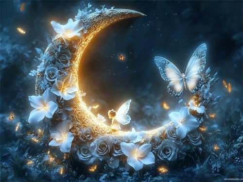 Diamond Painting Erwachsene Mond Diamant Painting Bilder Schmetterling 50x70 cm 5D Diamanten Malerei Stickerei Bastelset Kinder Zubehör, für Wand Dekoration, Weihnachtsgeschen Mädchen und Frauen K-667 Diamond Painting Erwachsene Mond Diamant Painting Bilder Schmetterling 50x70 cm 5D Diamanten Malerei Stickerei Bastelset Kinder Zubehör, für Wand Dekoration, Weihnachtsgeschen Mädchen und Frauen K-667 von YOOYLLCY