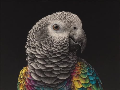 Diamond Painting Erwachsene Papagei Diamant Painting Bilder Tier 50x70 cm 5D Diamanten Malerei Stickerei Bastelset Kinder Zubehör, für Wand Dekoration, Weihnachtsgeschen 8-10 Jahre Mädchen K-997 von YOOYLLCY