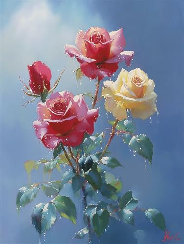 Diamond Painting Erwachsene Rose Diamant Painting Bilder Blume 30x40 cm Diamanten Malerei Stickerei Bastelset Kinder Zubehör, für Wand Dekoration, Weihnachtsgeschen 8-10 Jahre Mädchen und Frauen K-764 Diamond Painting Erwachsene Rose Diamant Painting Bilder Blume 30x40 cm Diamanten Malerei Stickerei Bastelset Kinder Zubehör, für Wand Dekoration, Weihnachtsgeschen 8-10 Jahre Mädchen und Frauen K-764 von YOOYLLCY