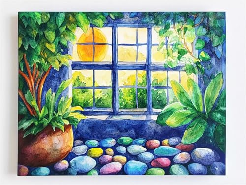 Diamond Painting Fenster Diamond Painting Kinder, 5D Diamant Kunst Landschaft Diamant Malerei Set Cross Stickerei Malerei Set, DIY Bastelset Erwachsene Geschenke, für Wohnzimmer Deko 100x70 cm K-779 Diamond Painting Fenster Diamond Painting Kinder, 5D Diamant Kunst Landschaft Diamant Malerei Set Cross Stickerei Malerei Set, DIY Bastelset Erwachsene Geschenke, für Wohnzimmer Deko 100x70 cm K-779 von YOOYLLCY